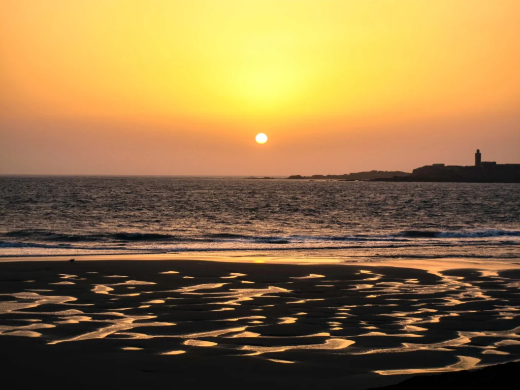 coucher de soleil plage Essaouira vacances
